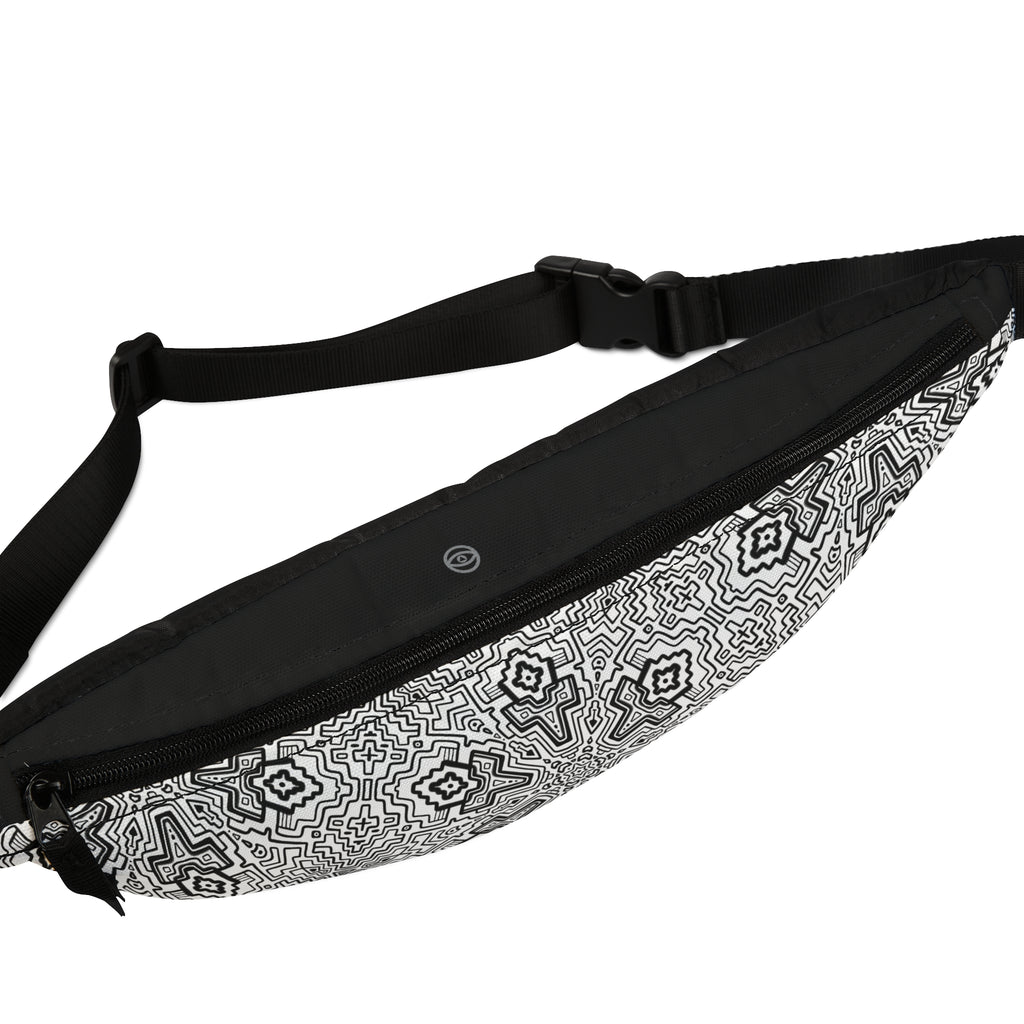 Mandala Mosaic Fanny Pack – Black & White Geometric Waist Bag #mb98754