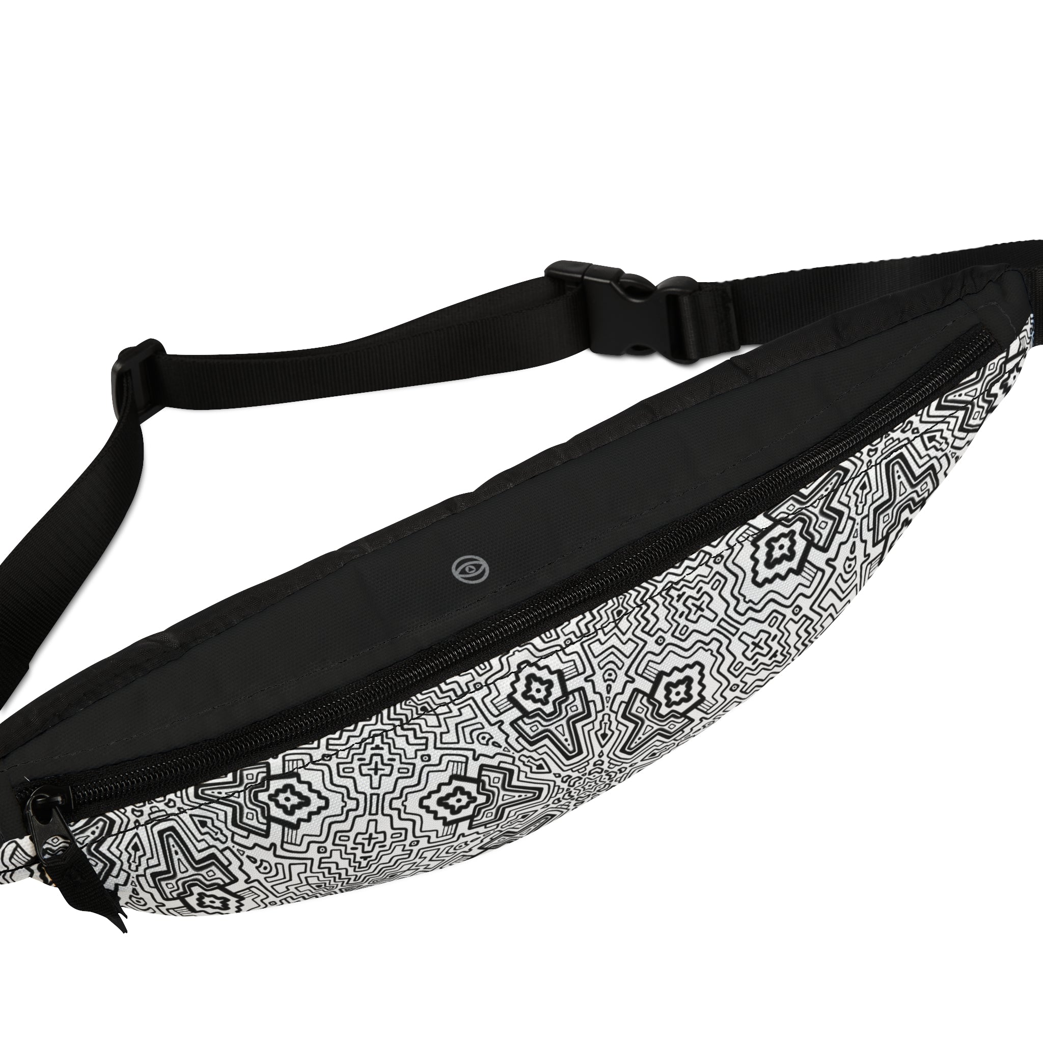 Mandala Mosaic Fanny Pack – Black & White Geometric Waist Bag #mb98754