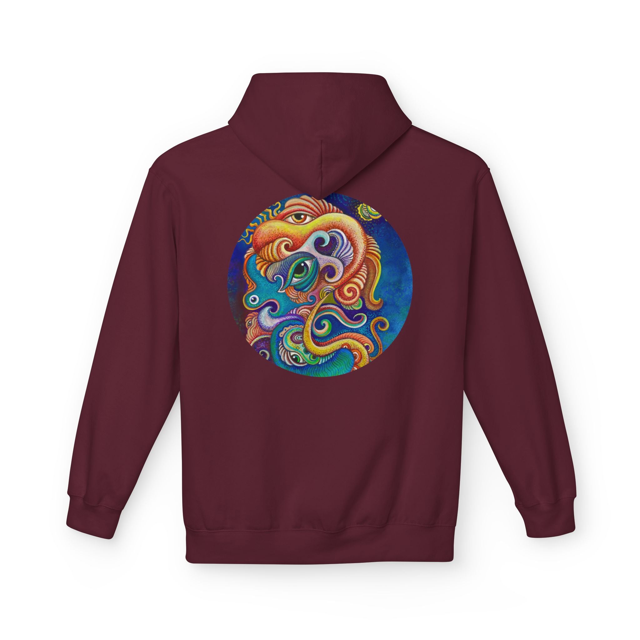 Abstract Psychedelic Face Hoodie | Colorful Surreal Keyhole Art