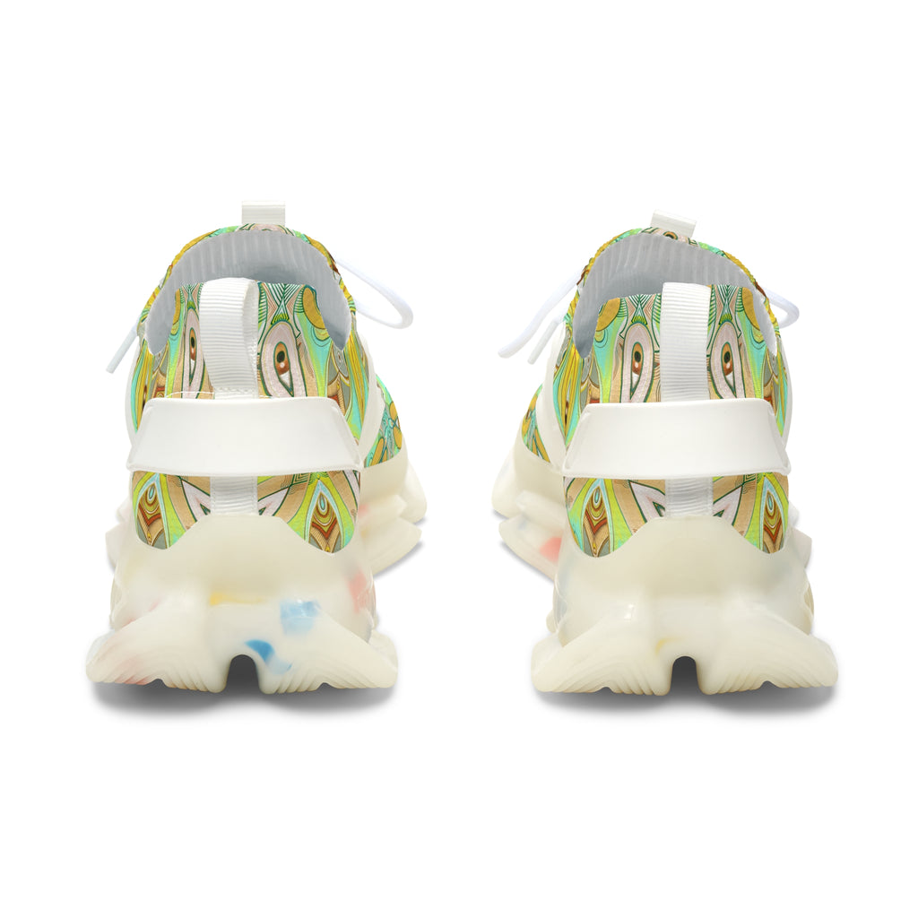 Mesh Sneakers — Floral Kaleidoscope Pattern, Lightweight Breathable Women’s Athletic Shoes #jh7654