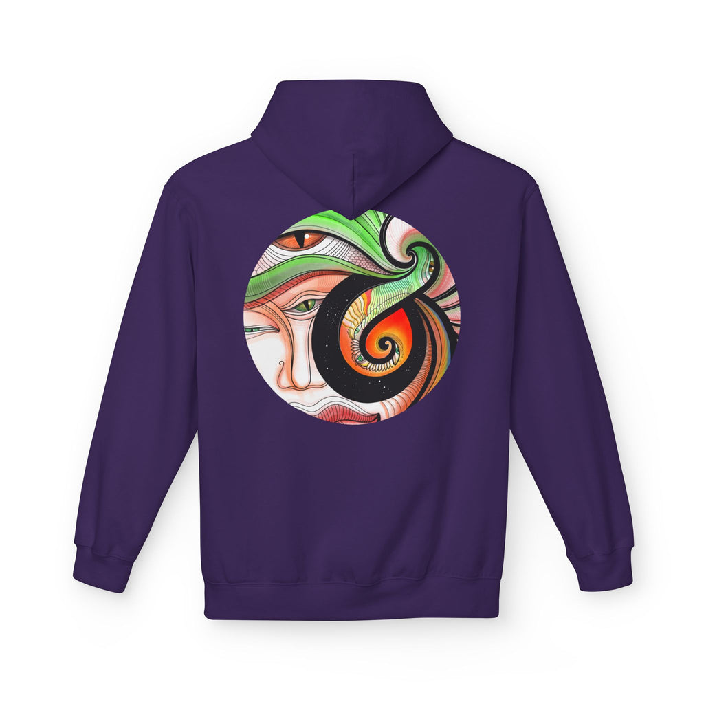 Abstract Swirl Face Hoodie | Artistic Geometric Portrait, White Pullover