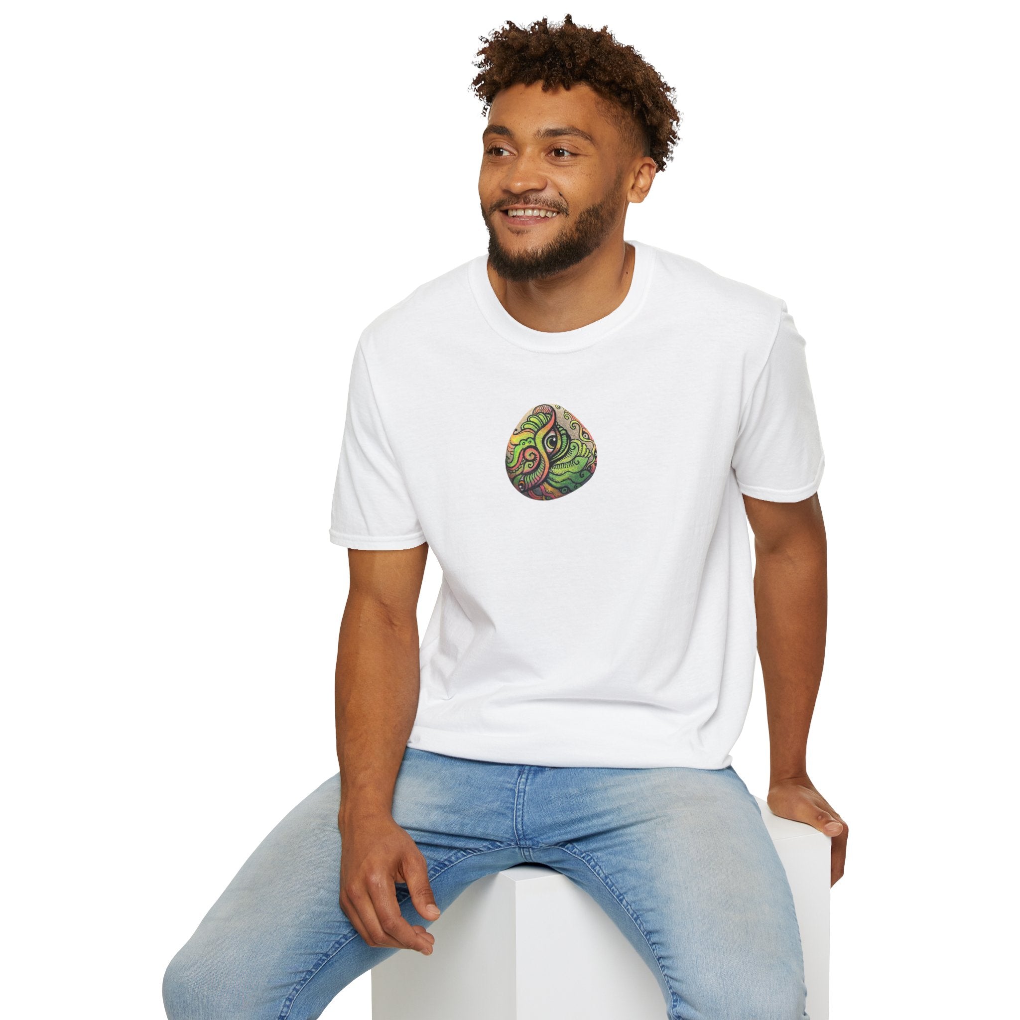 Psychedelic Green Mandala T-Shirt — Abstract Tribal Circle Art Tee #h84210