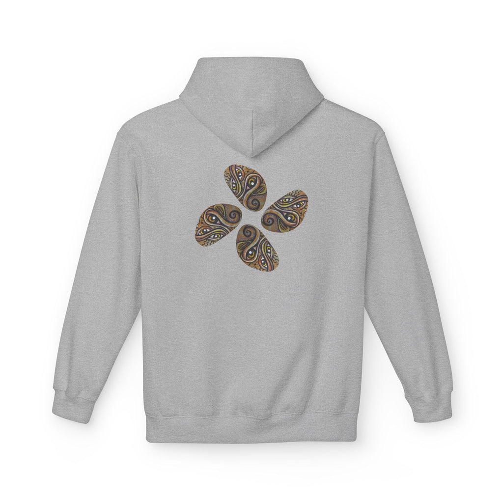 Leaf Pattern Hoodie — Boho Tribal Feather Design Pullover #f8635678