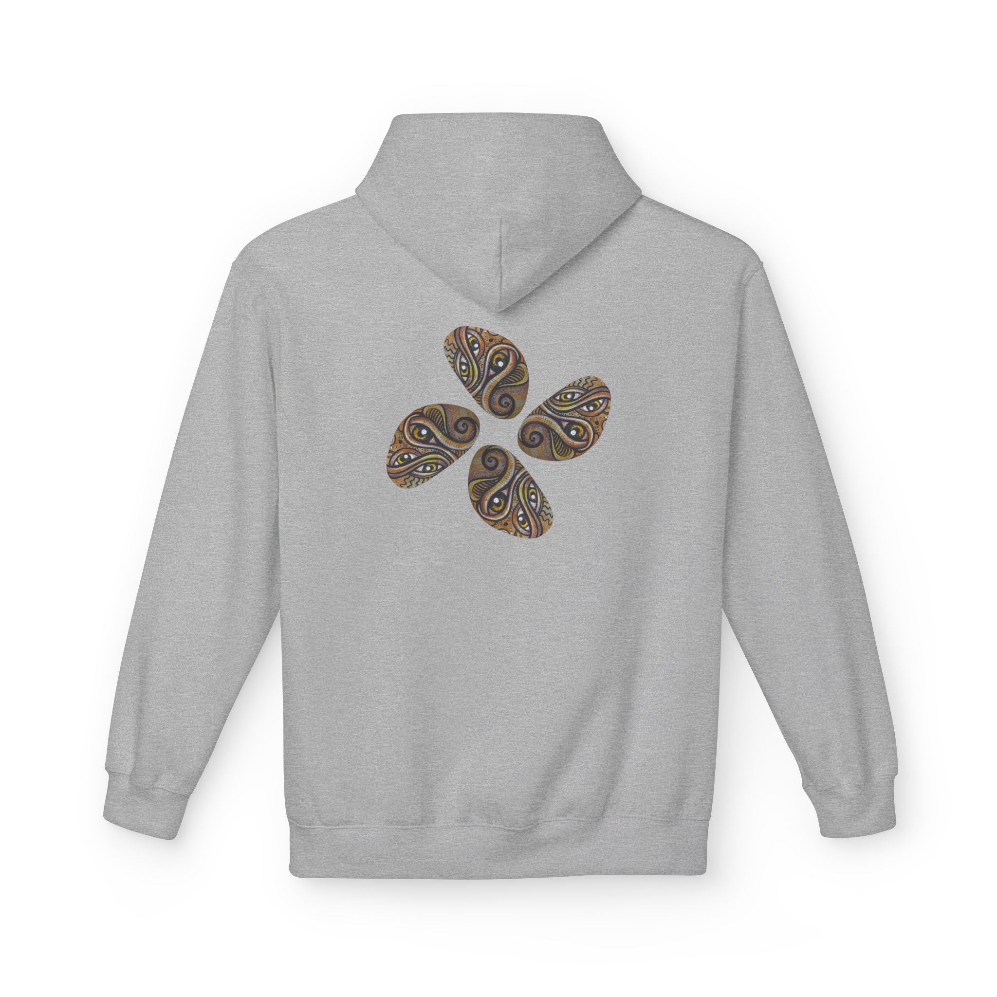 Leaf Pattern Hoodie — Boho Tribal Feather Design Pullover #f8635678