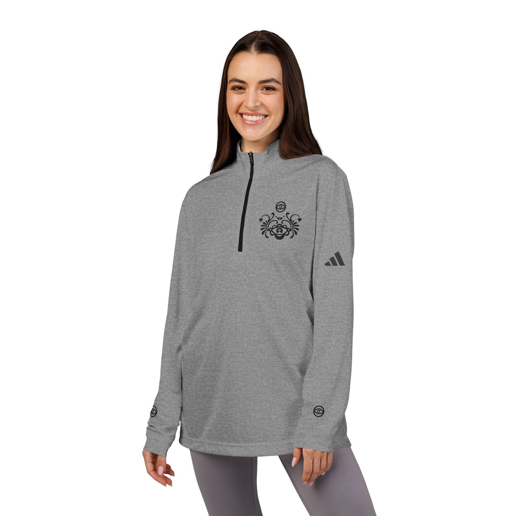 Embroidered Quarter-Zip Pullover — Adidas® Athletic Golf Top #s234513