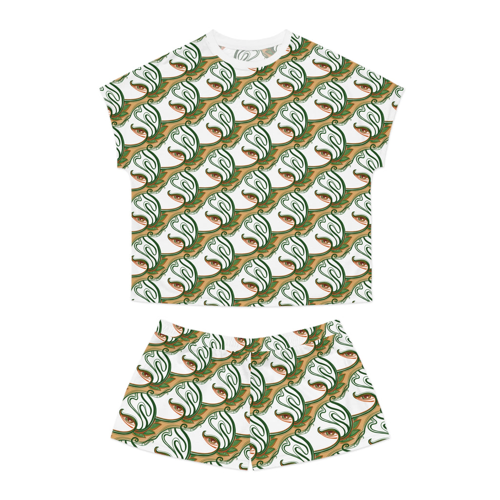 Floral Vines Women’s Pajama Set — Short Sleeve & Shorts All-Over Print #gf6539