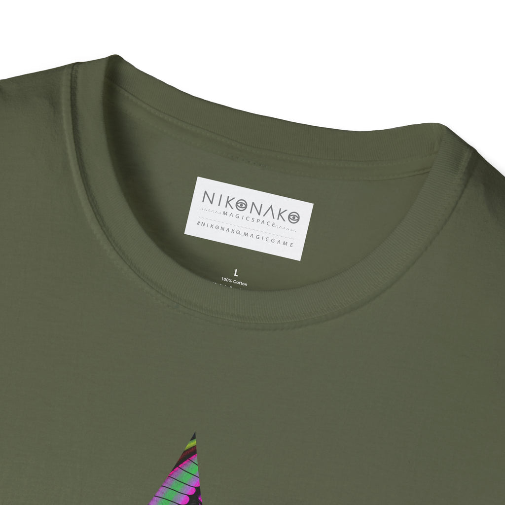 Psychedelic Eye Graphic T-Shirt — Abstract Purple & Green Starburst Circle Design. #ts6