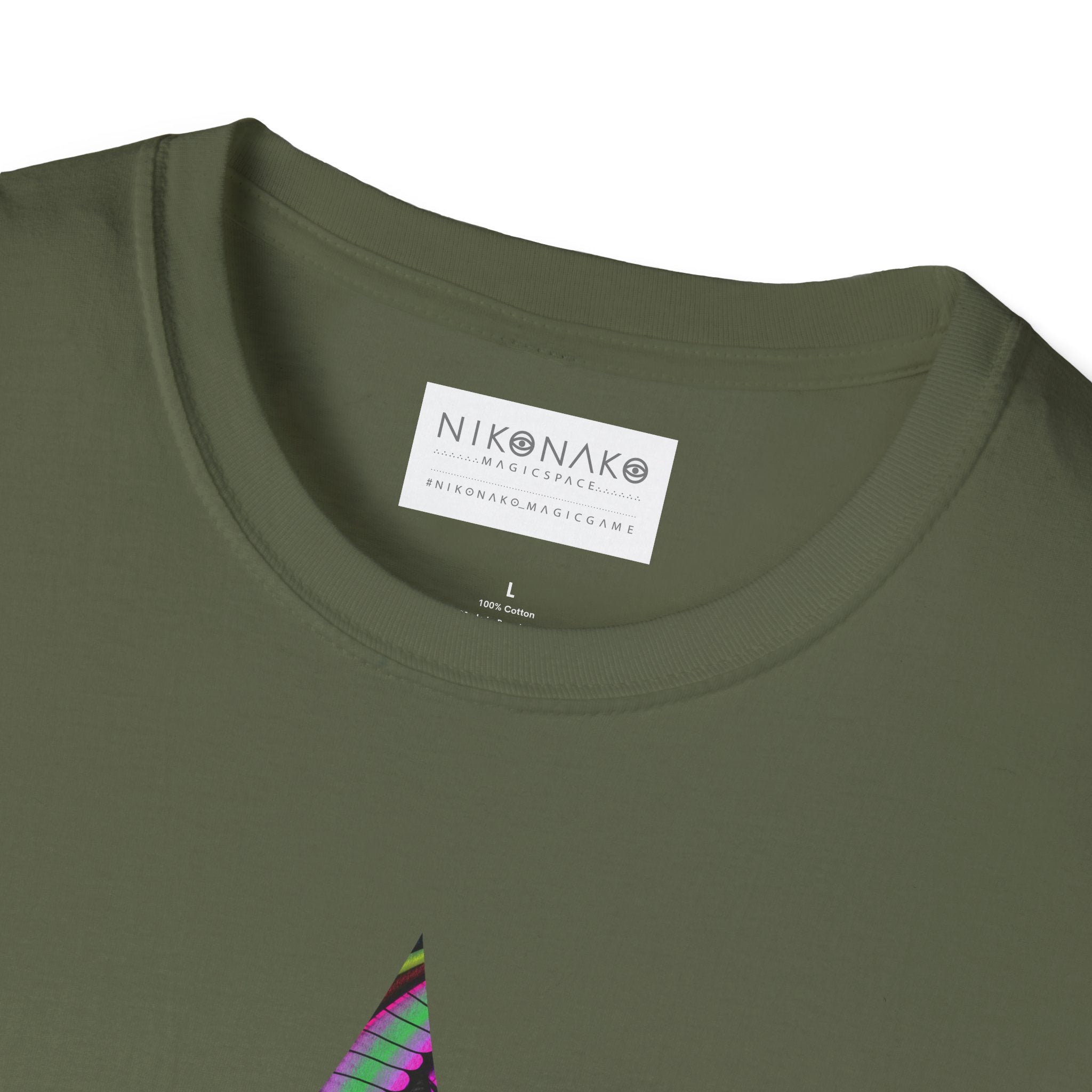 Psychedelic Eye Graphic T-Shirt — Abstract Purple & Green Starburst Circle Design. #ts6