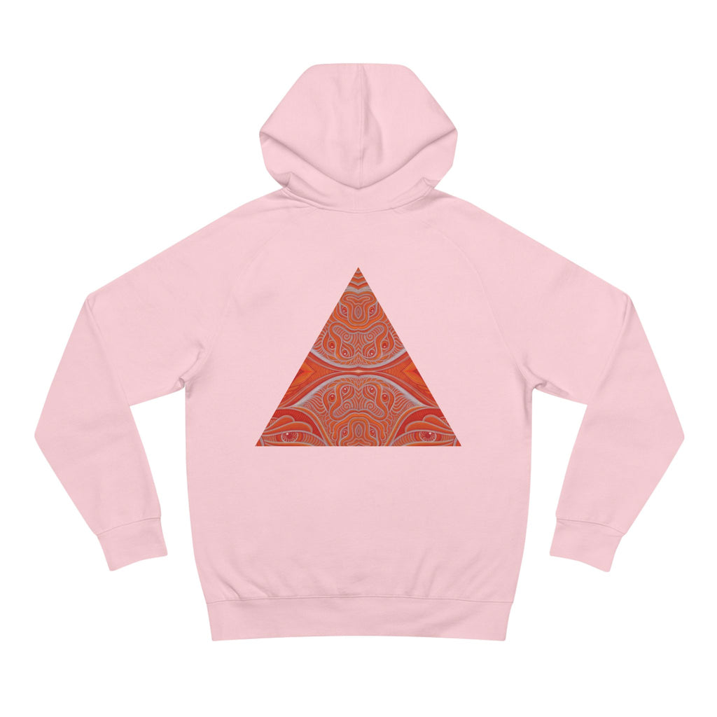 Keyhole & Diamond Pattern Hoodie — Abstract Red Paisley Graphic #yh099879