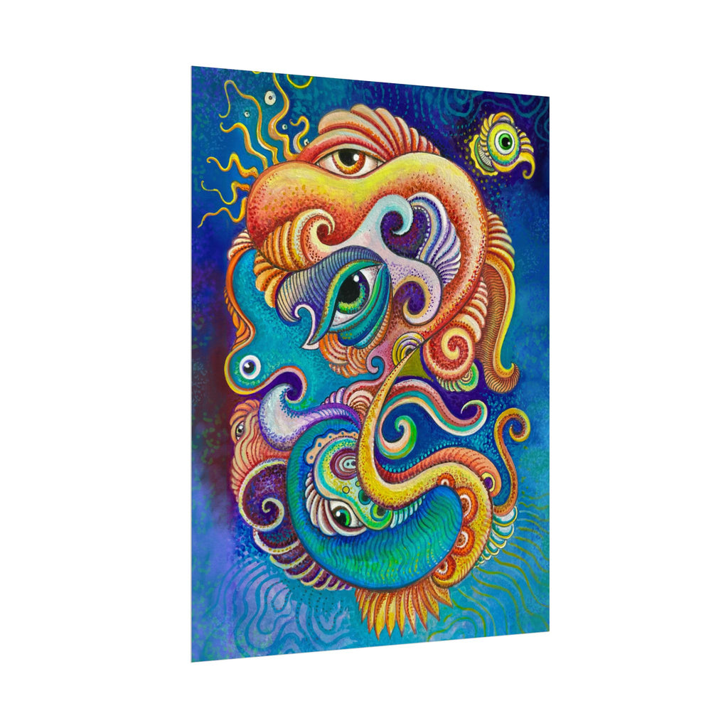 Abstract Psychedelic Watercolor Poster — Textured Matte Art Print #wp2