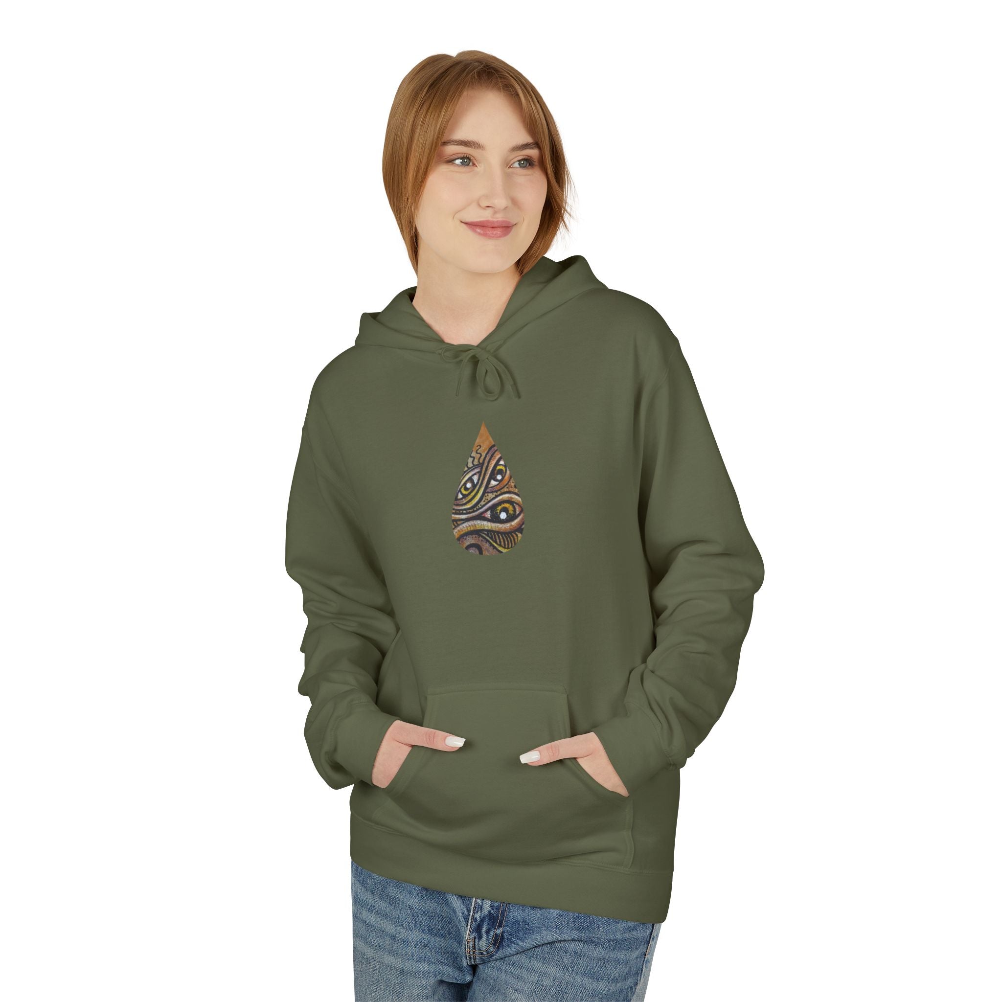 Leaf Pattern Hoodie — Boho Tribal Feather Design Pullover #f8635678
