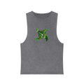 Stonewash Tank Top — Green Psychedelic Keyhole Design #sdf225598