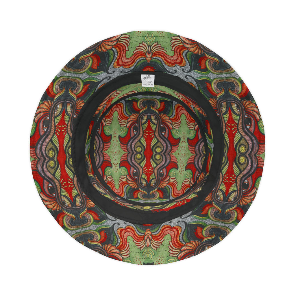 Psychedelic Floral Bucket Hat – Retro Boho Patterned Sun Hat #d2476543