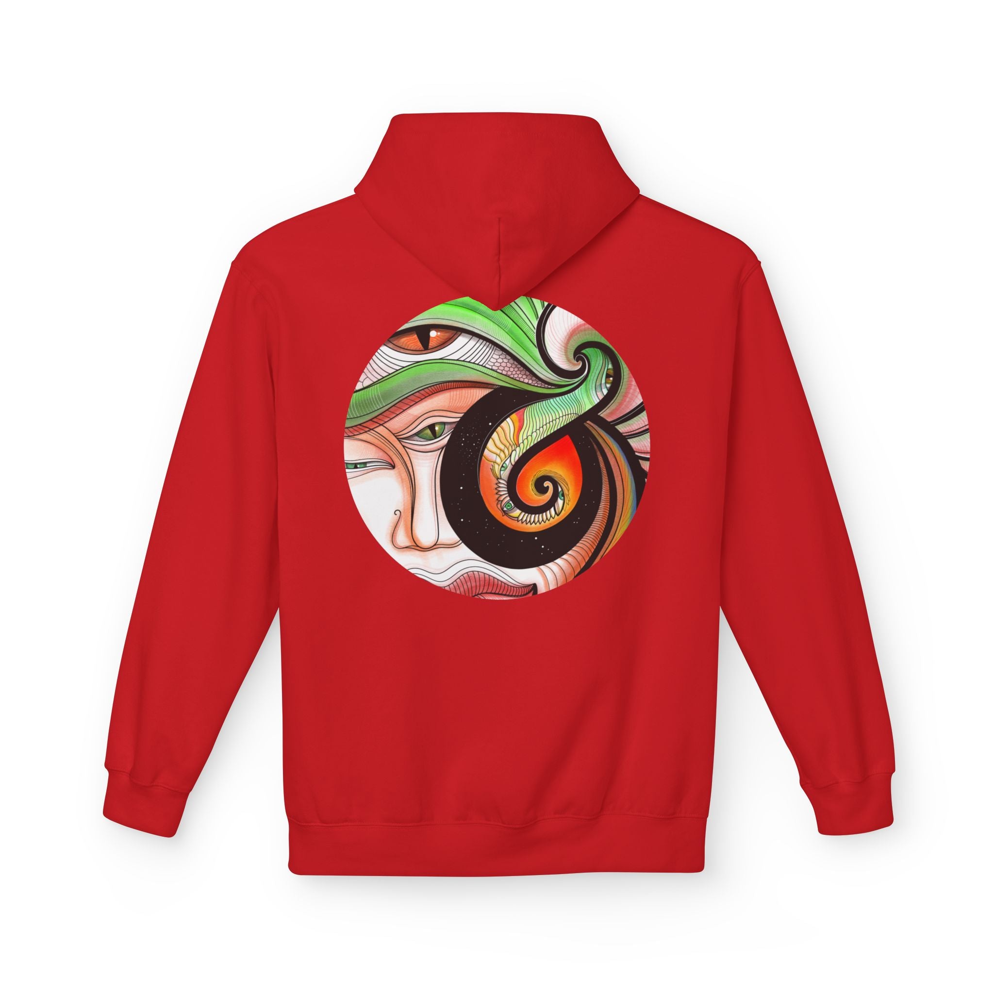 Abstract Swirl Face Hoodie | Artistic Geometric Portrait, White Pullover