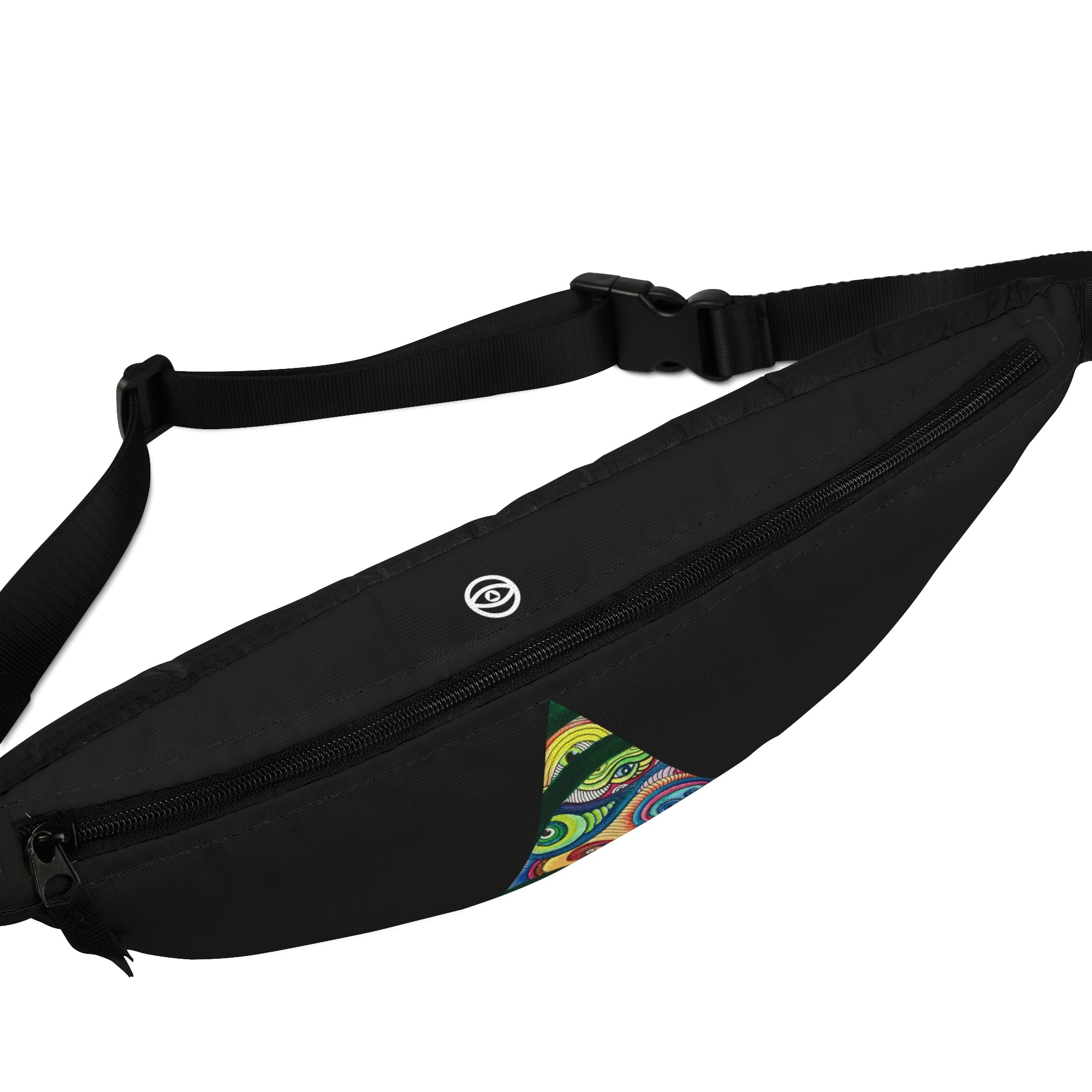 Fanny Pack — Colorful Psychedelic Triangle Art Waist Bag #d85