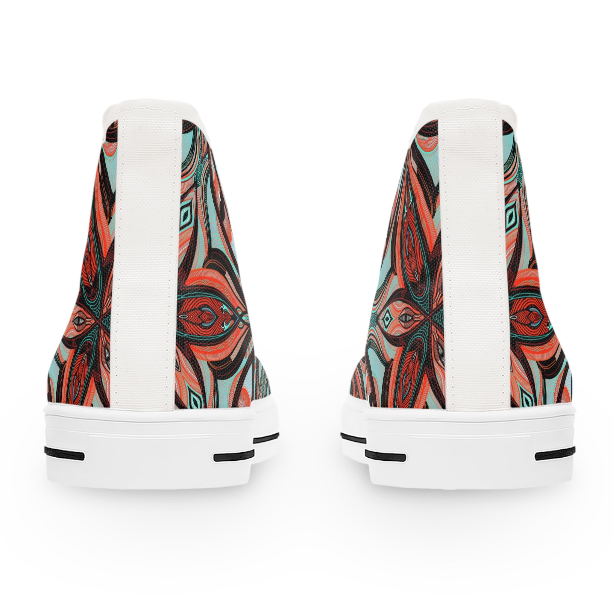 Women's High Top Sneakers — Boho Kaleidoscope Floral Pattern #ht8630