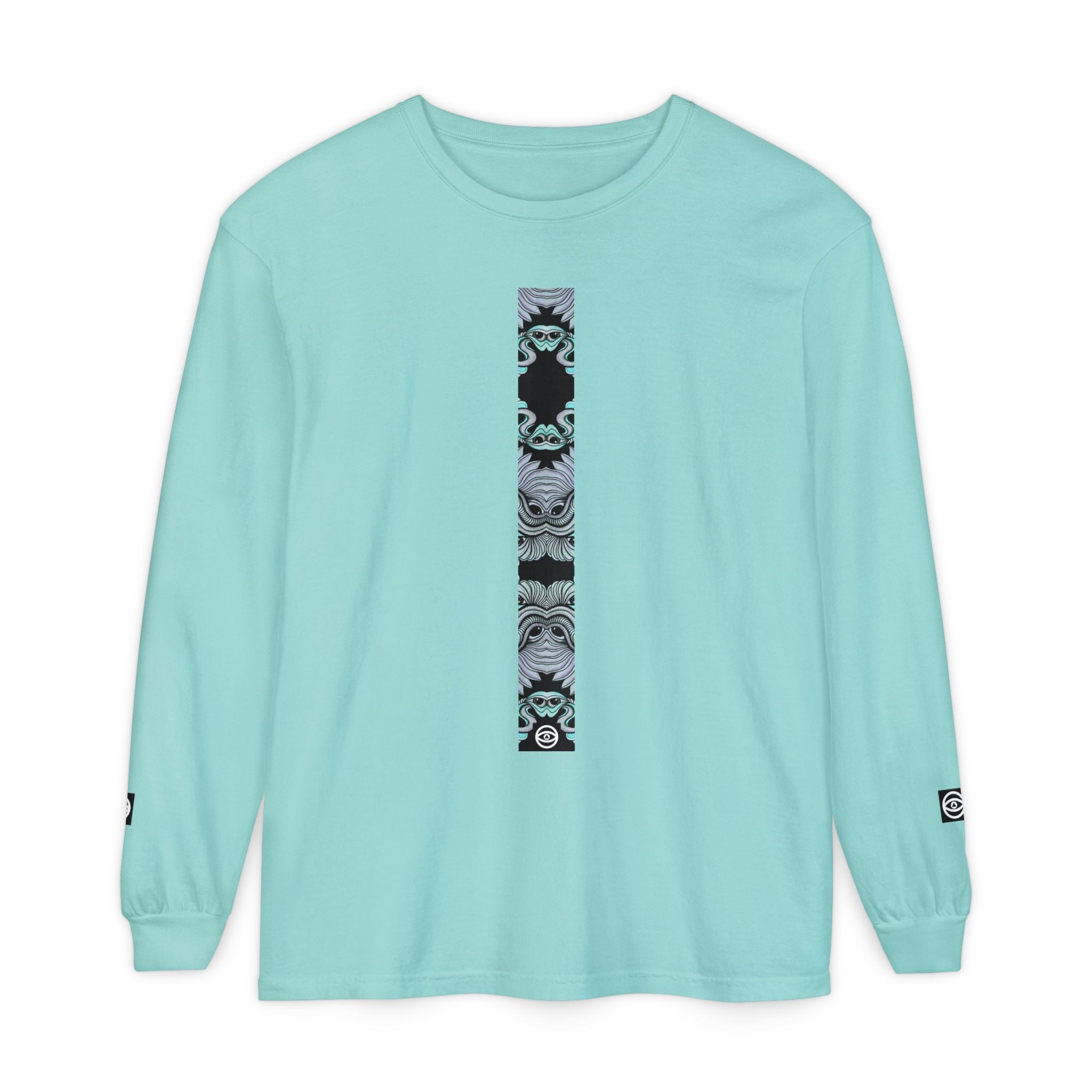 Men's/Women's Long Sleeve T-Shirt — Vertical Geometric Stripe Graphic #kjgd64258