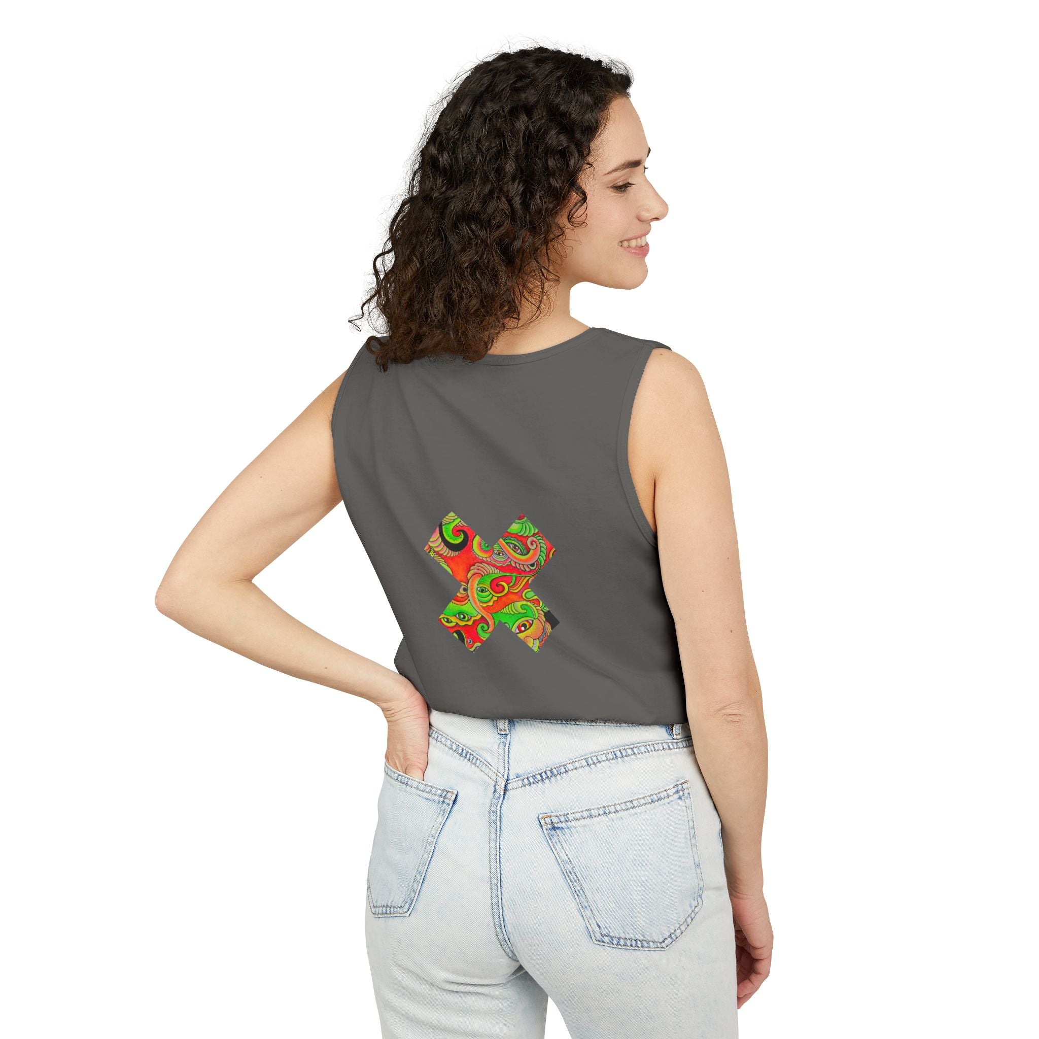 Psychedelic Paisley Cross Tank #t434567
