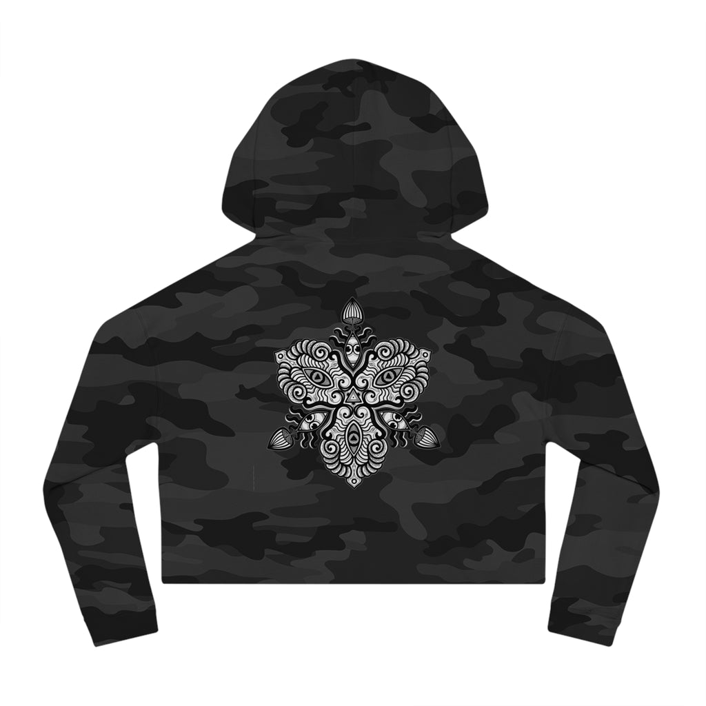 Cropped Hoodie — Boho Mandala Henna Floral Print #h98647