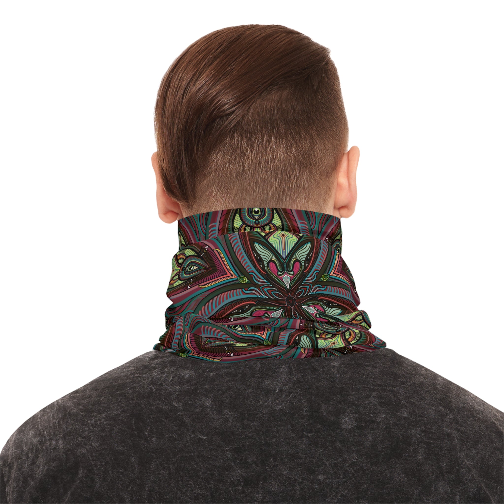 Bohemian Floral Mandala Neck Gaiter — Lightweight Patterned Face Scarf #fg8750