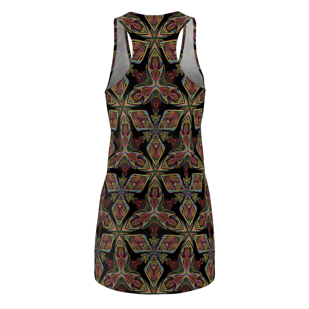 Kaleidoscope Floral Racerback Dress — Boho Patterned AOP #gho7540