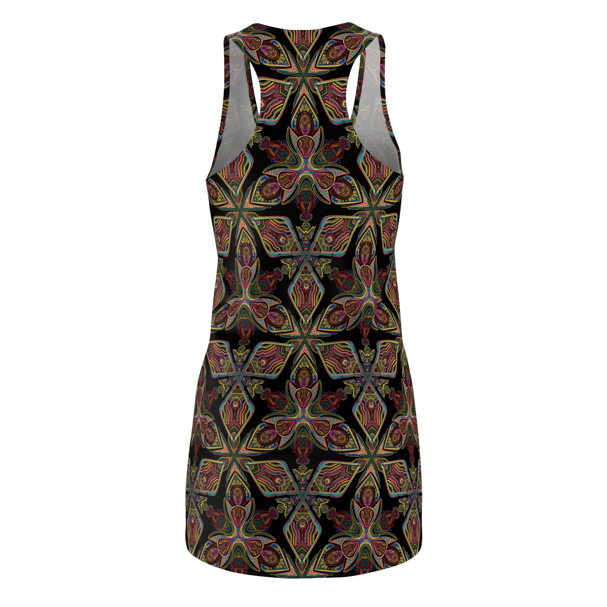 Kaleidoscope Floral Racerback Dress — Boho Patterned AOP #gho7540