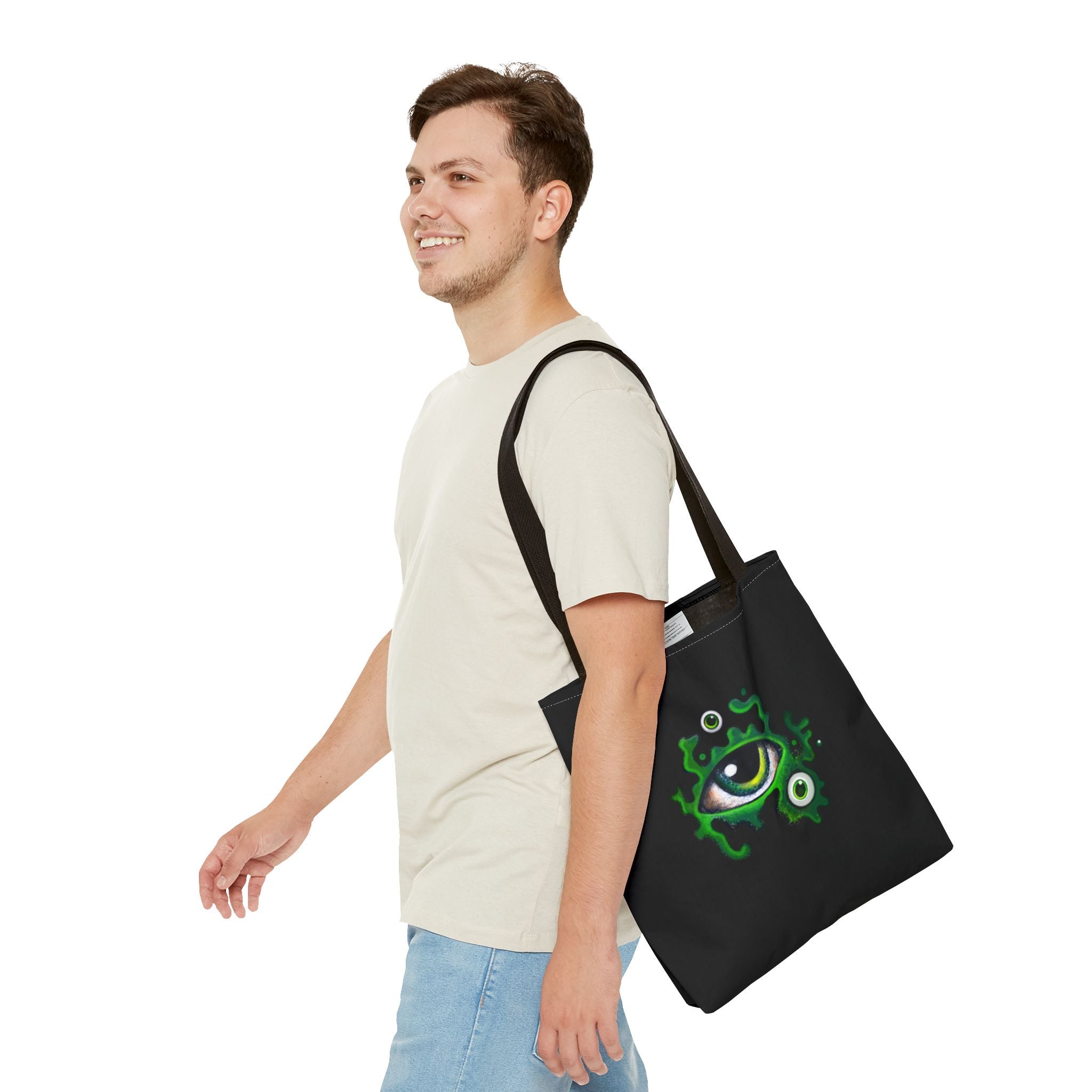 Green Mystic Eye Tote Bag – All-Over Print Gothic Style Shopper #g778975