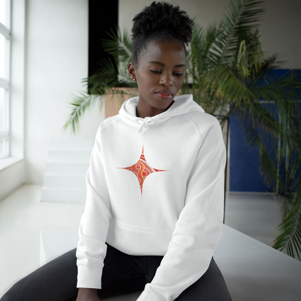 Keyhole & Diamond Pattern Hoodie — Abstract Red Paisley Graphic #yh099879