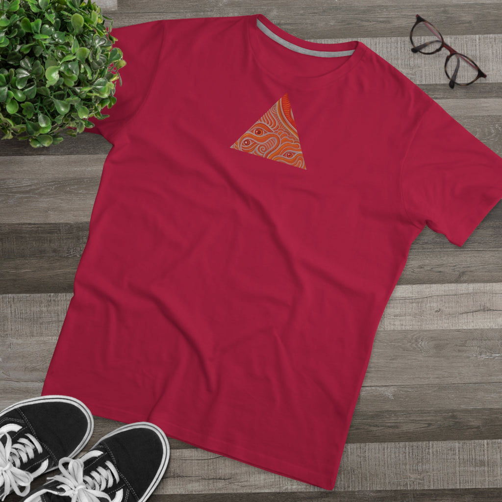 Men's Tee — Red Geometric Triangle Pattern #dm52986