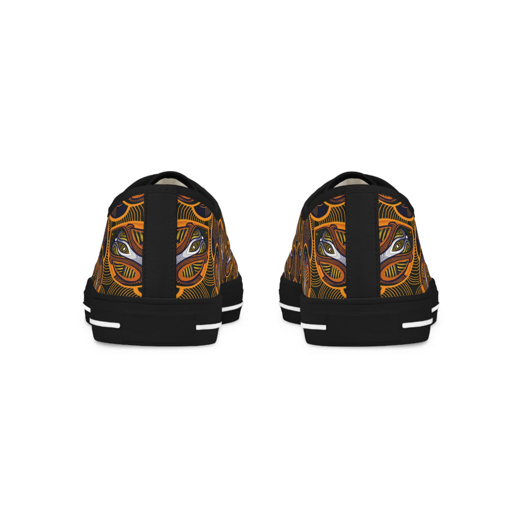 Paisley Flame Low-Top Sneakers — Men's Casual Canvas Shoes #ur2819