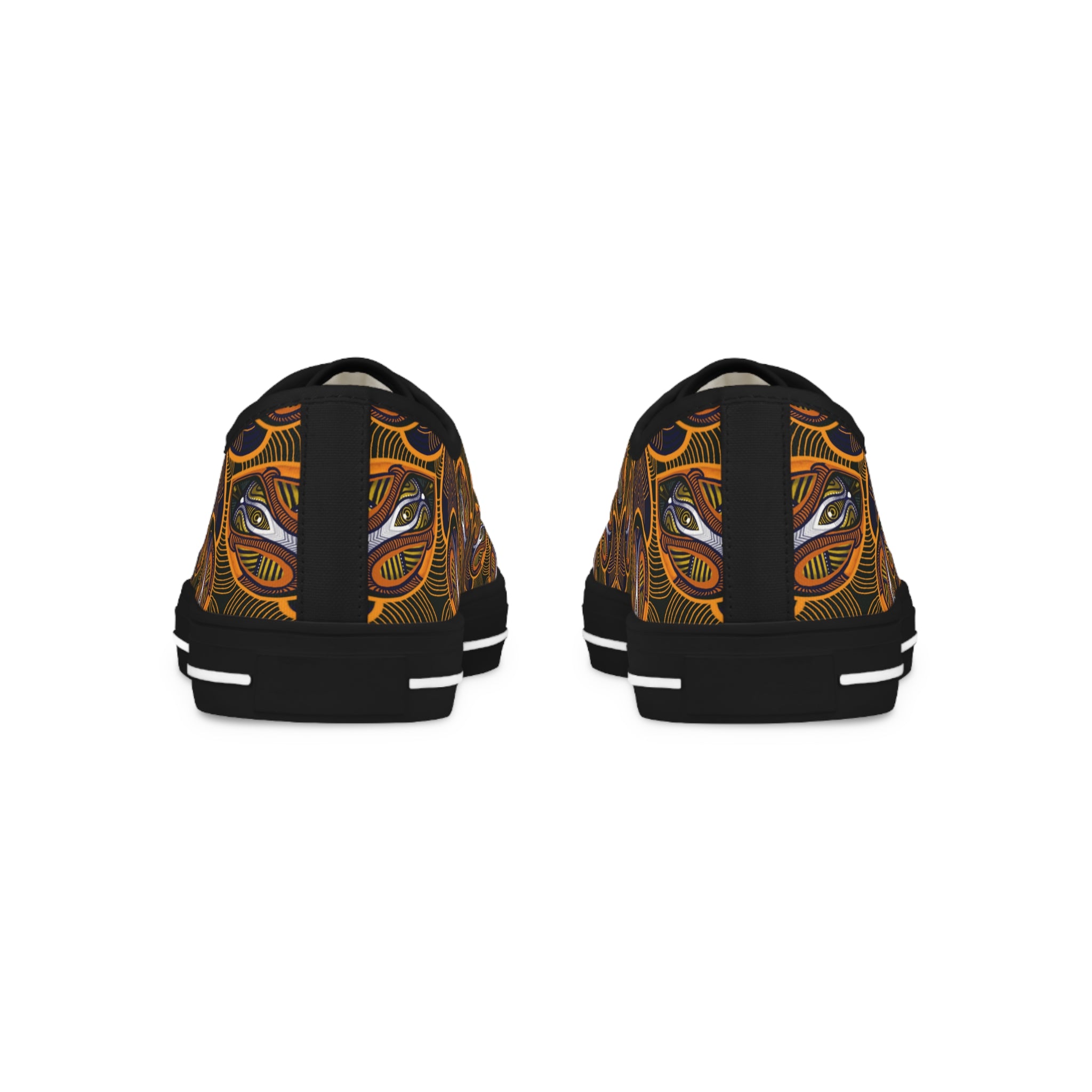 Paisley Flame Low-Top Sneakers — Men's Casual Canvas Shoes #ur2819