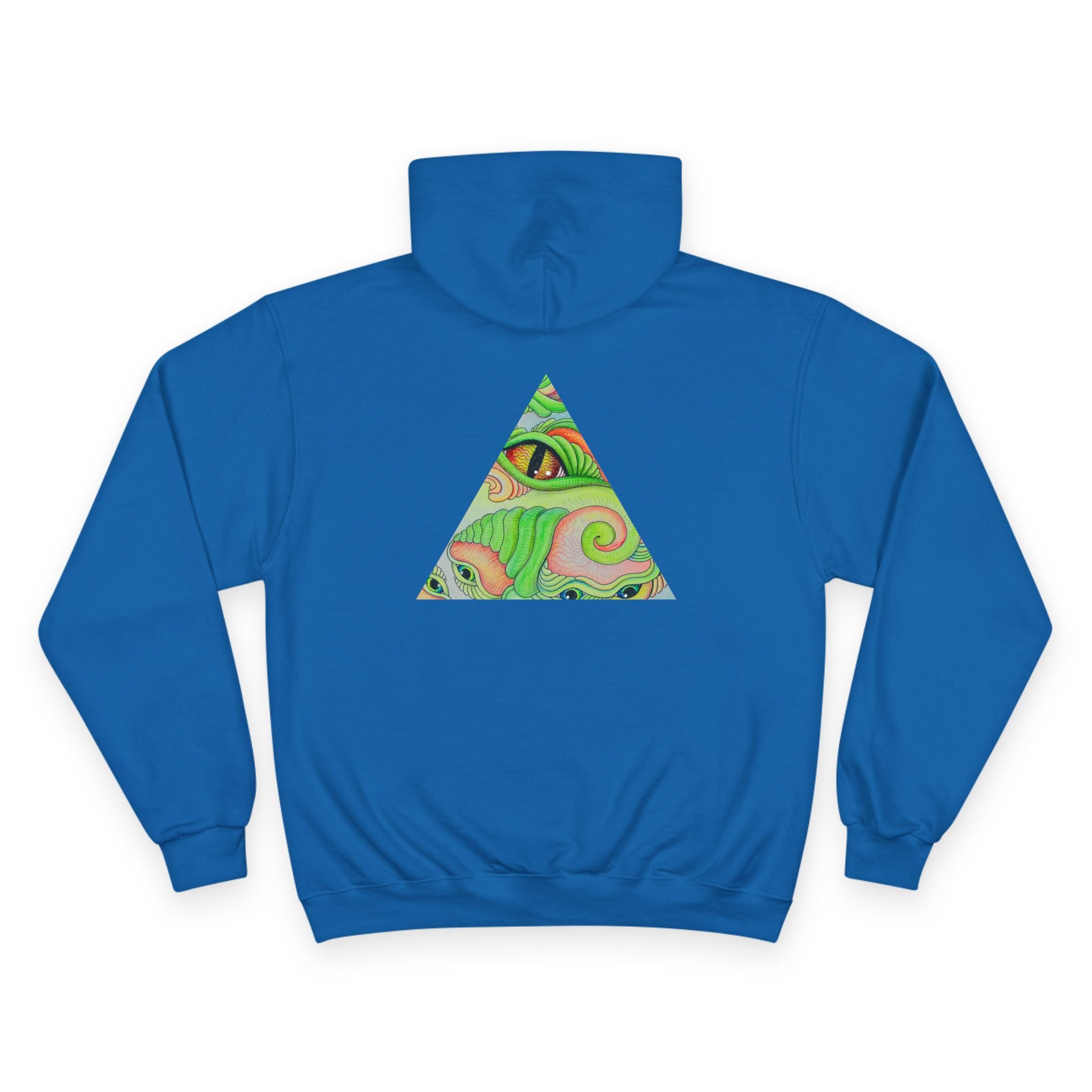 Hoodie — Psychedelic Green Eye Triangle Champion Hoodie #g86478