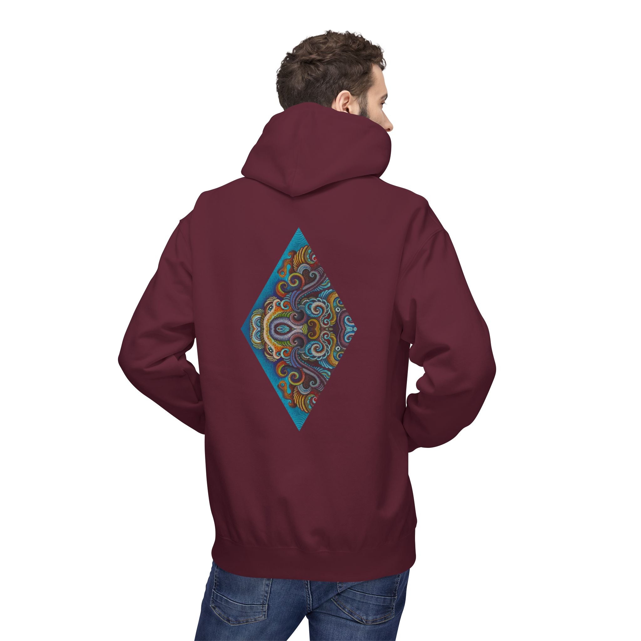 Hoodie — Colorful Geometric Tribal Diamond Print #g765889