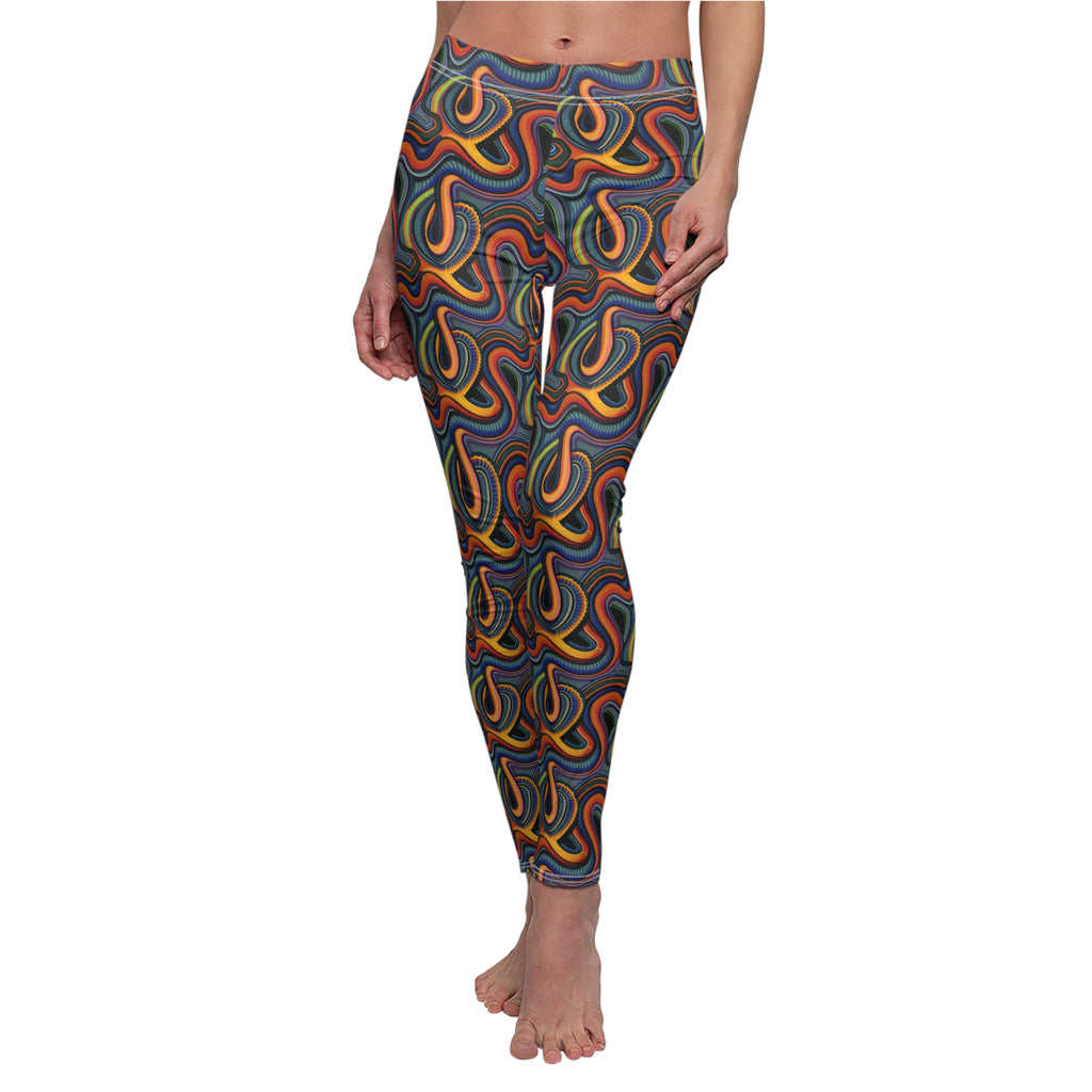 Psychedelic Swirl Leggings — Retro Rainbow Abstract Print #gfs0221