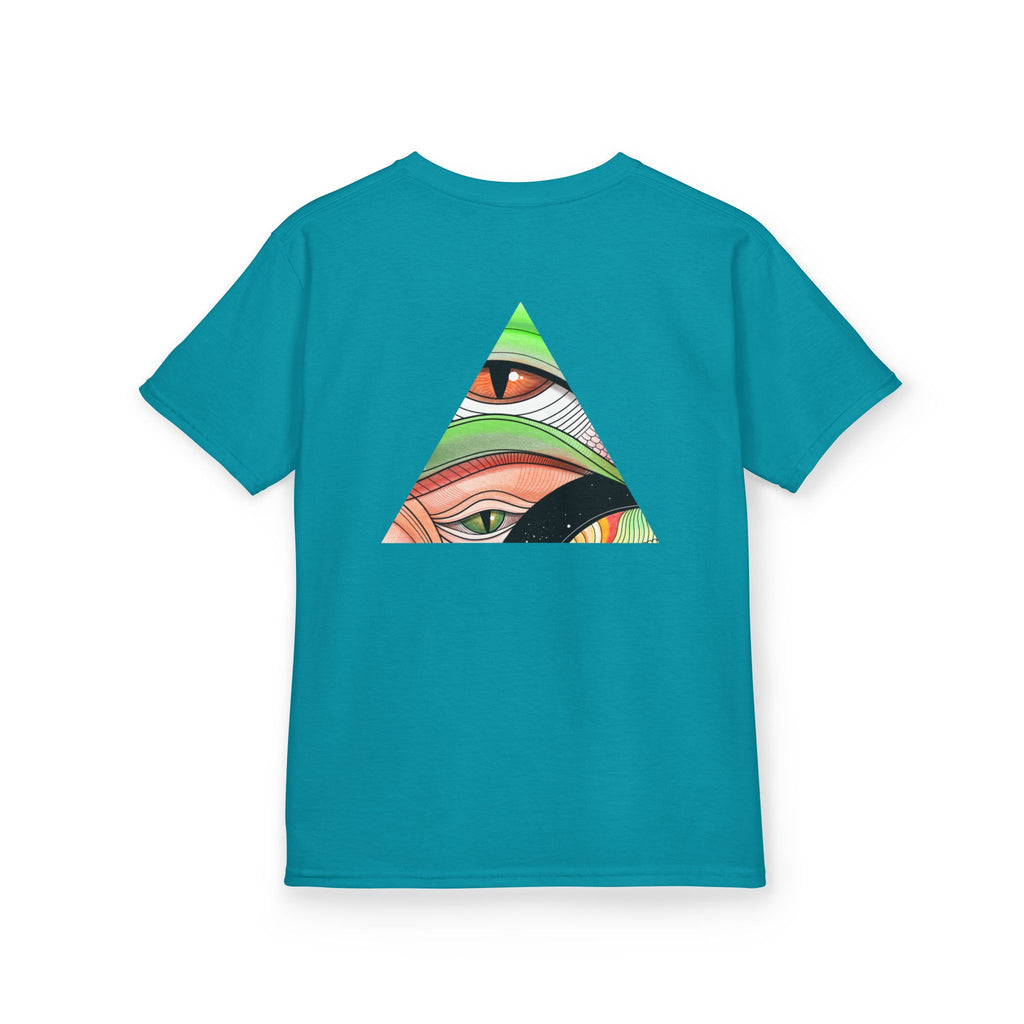 Abstract Eye Pattern Kids Tee | Geometric Star & Triangle Art