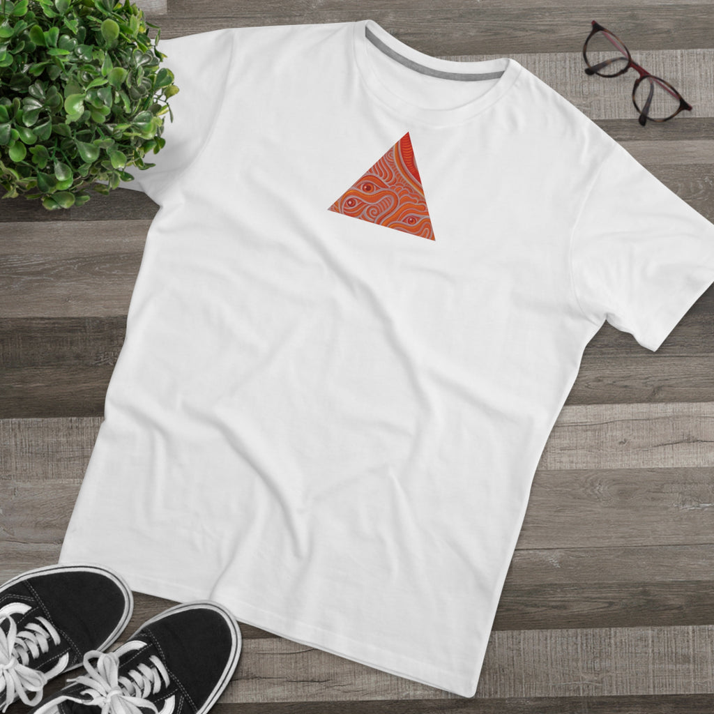 Men's Tee — Red Geometric Triangle Pattern #dm52986