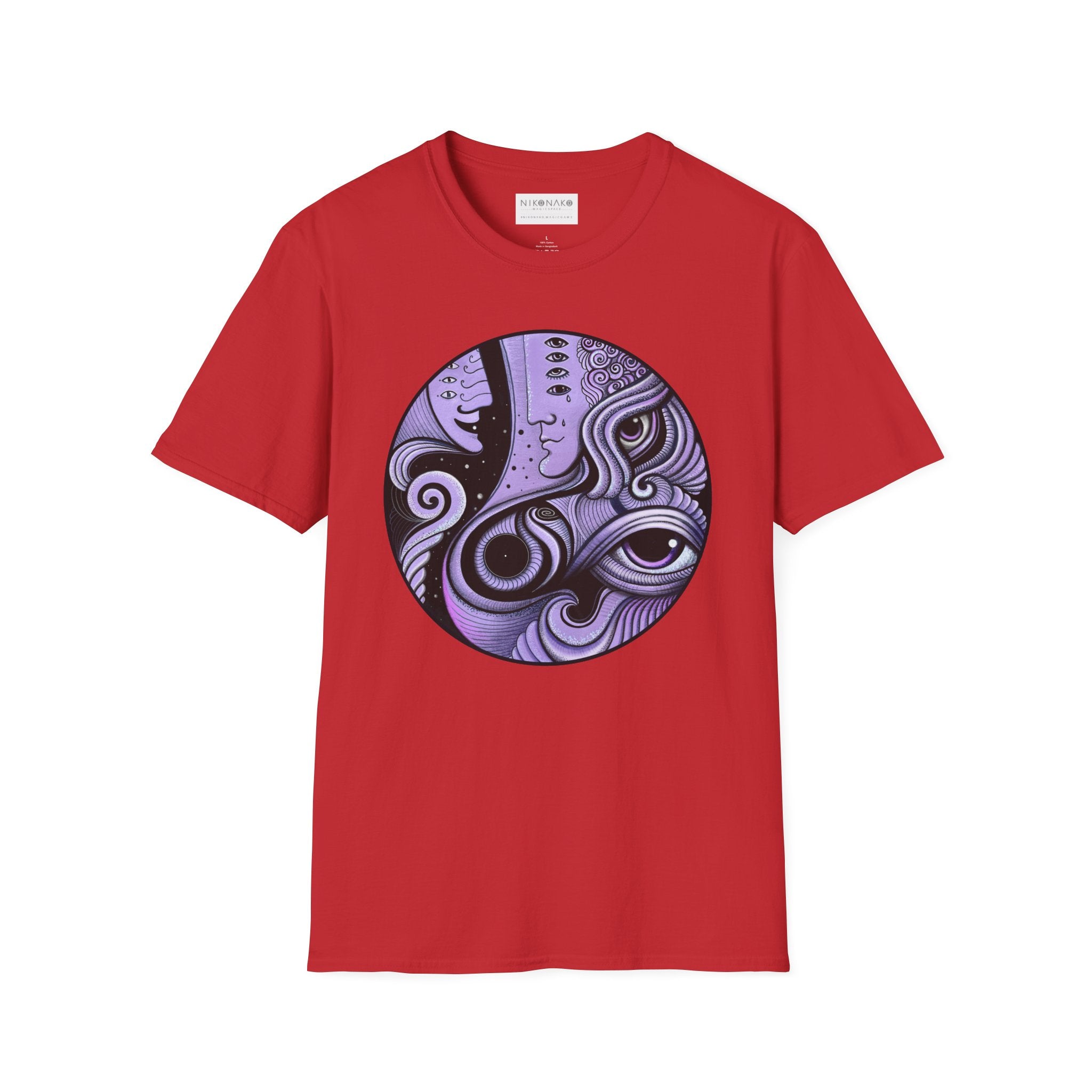 Abstract Purple Swirl Art T-Shirt | Psychedelic Keyhole Design
