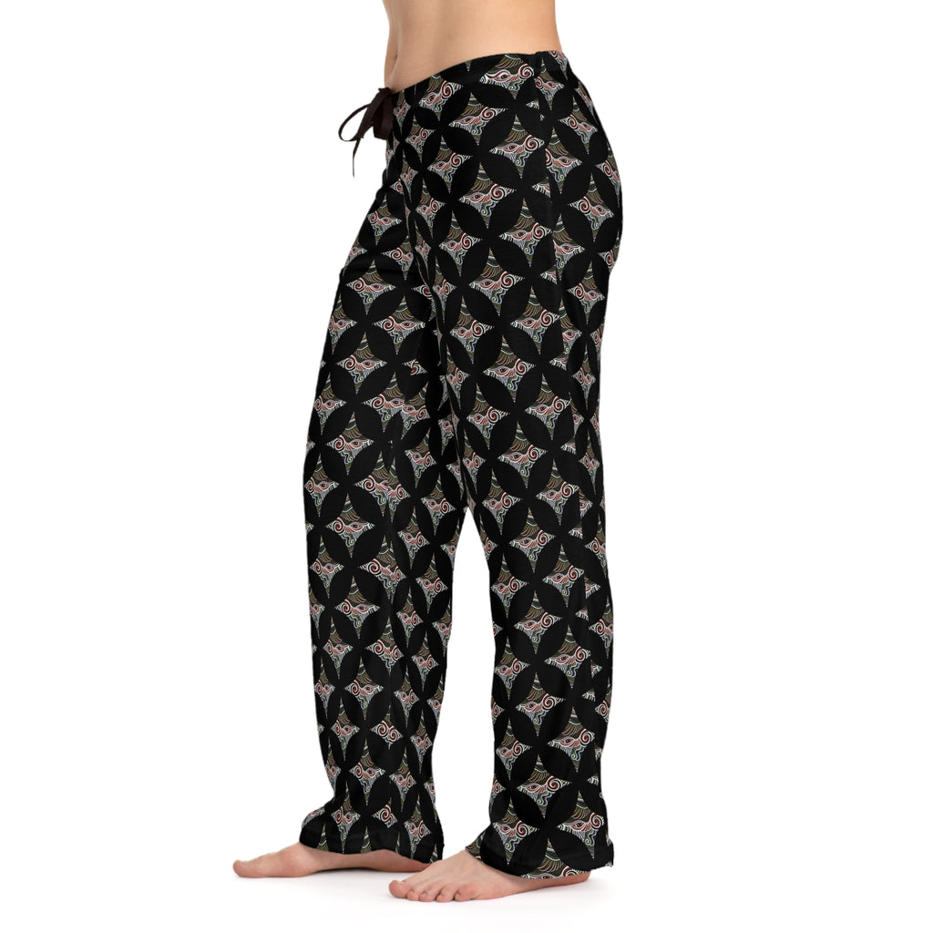 Floral Starburst Women's Pajama Pants — Soft All-Over Print Lounge Pants