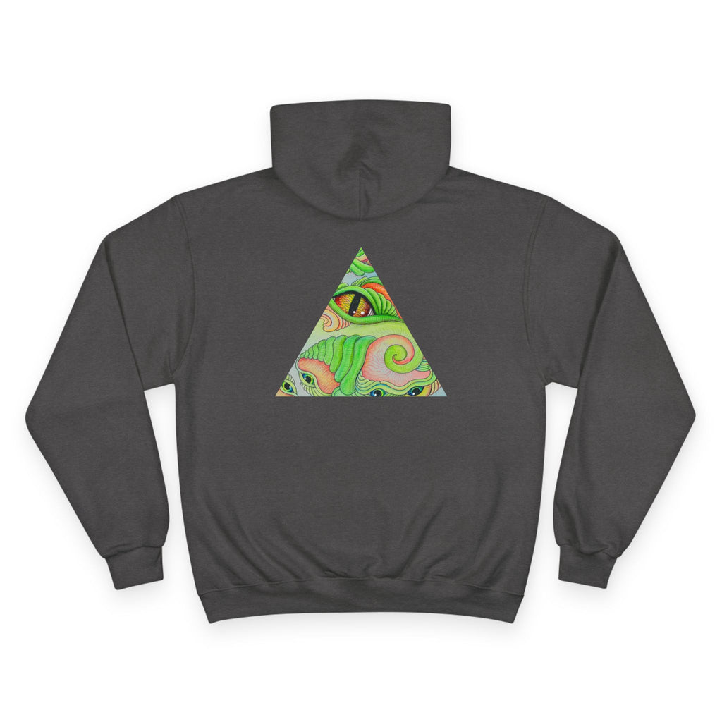 Hoodie — Psychedelic Green Eye Triangle Champion Hoodie #g86478