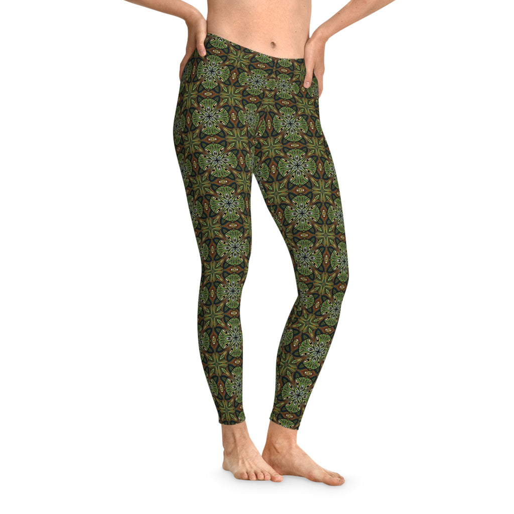 Boho Green Kaleidoscope Leggings – All-Over Print Stretch Yoga Leggings #jfv8759
