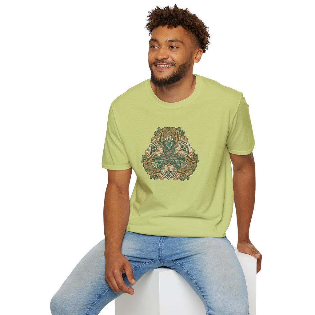 Green Celtic Knot Mandala T-Shirt | Floral Shamrock Pattern