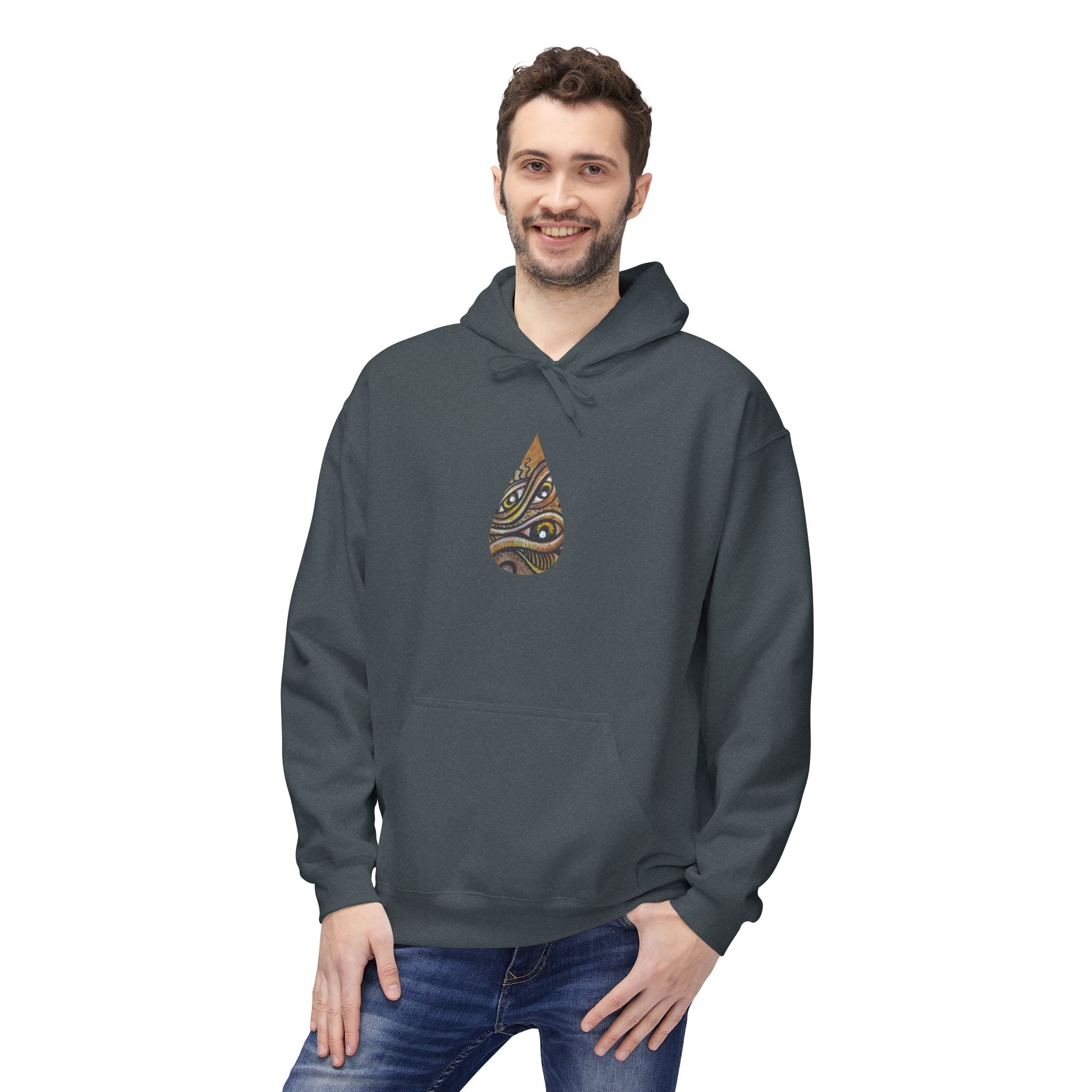 Leaf Pattern Hoodie — Boho Tribal Feather Design Pullover #f8635678