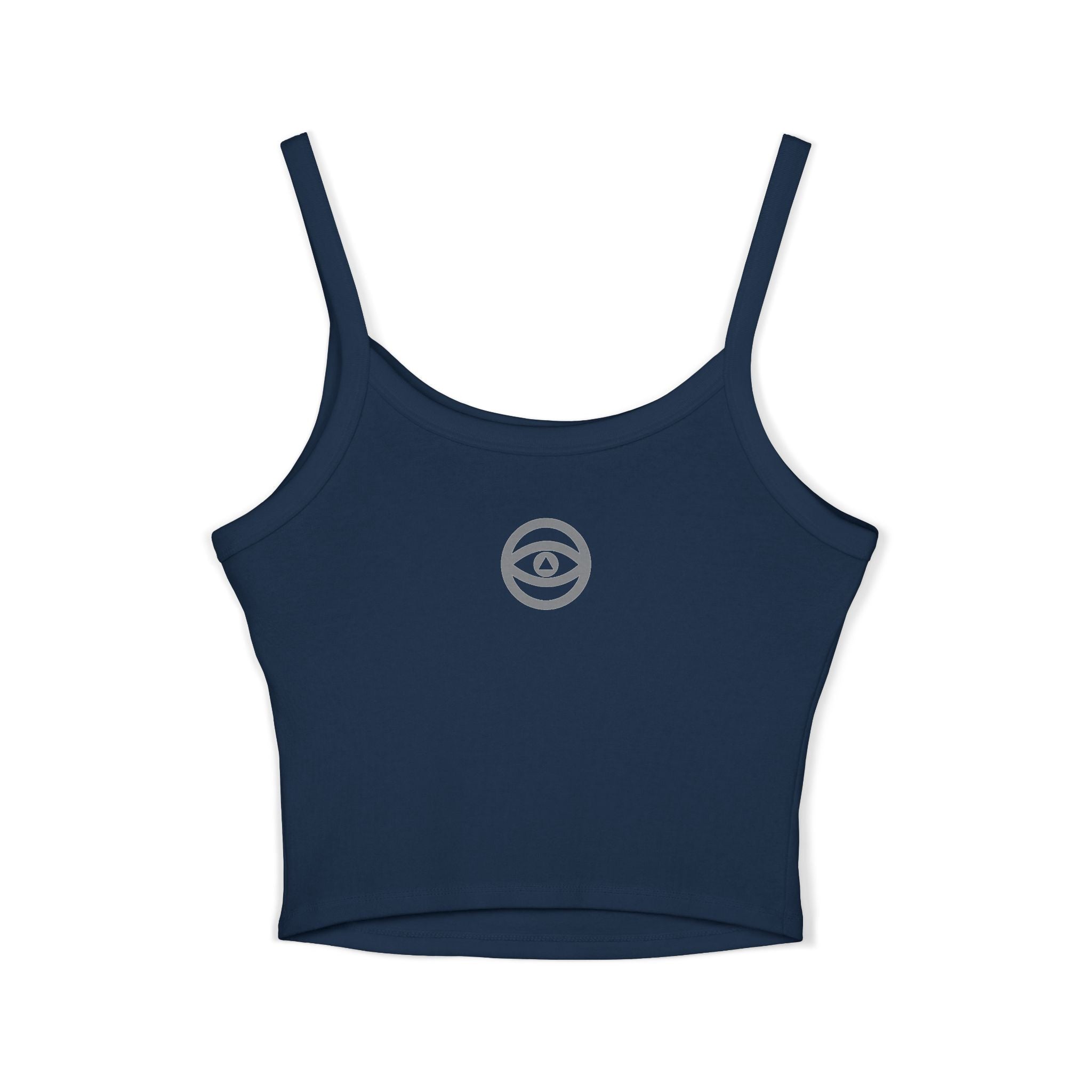 Women's Eye Logo Spaghetti Strap Tank Top — Minimal Graphic Crop #d 11346543