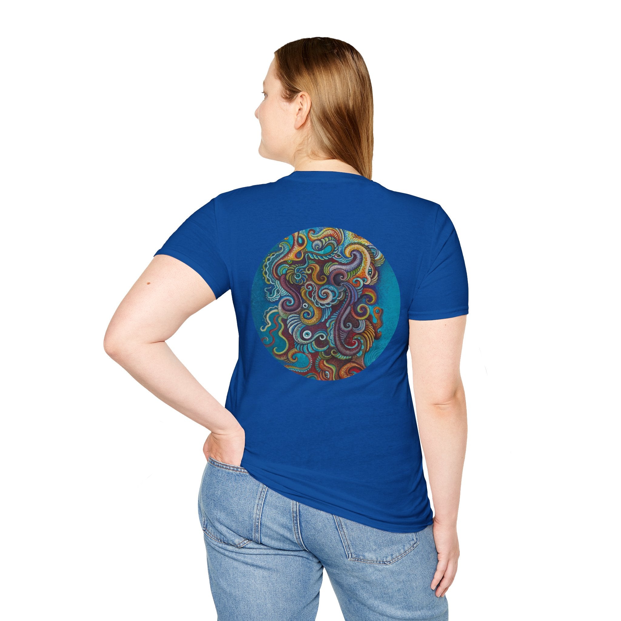 Psychedelic Keyhole T-Shirt — Colorful Swirl Art Tee #tsc8765