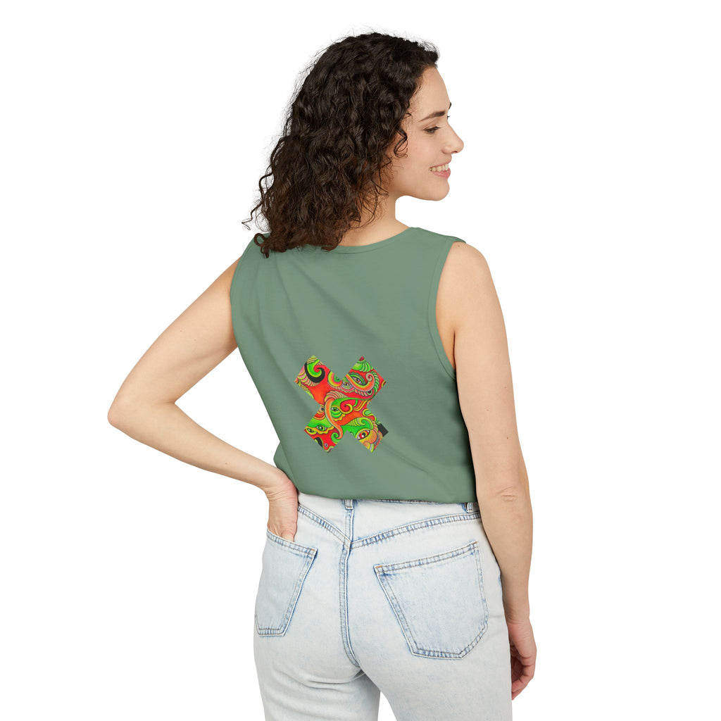 Psychedelic Paisley Cross Tank #t434567