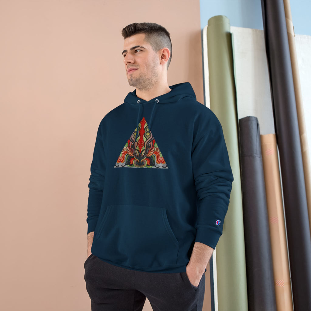 Champion Hoodie with Abstract Tribal Triangle & Keyhole Graphic #g938373