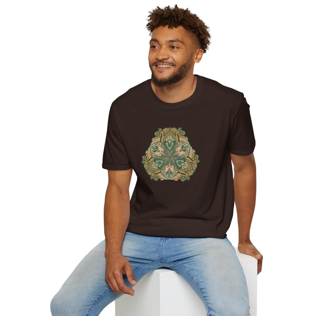 Green Celtic Knot Mandala T-Shirt | Floral Shamrock Pattern