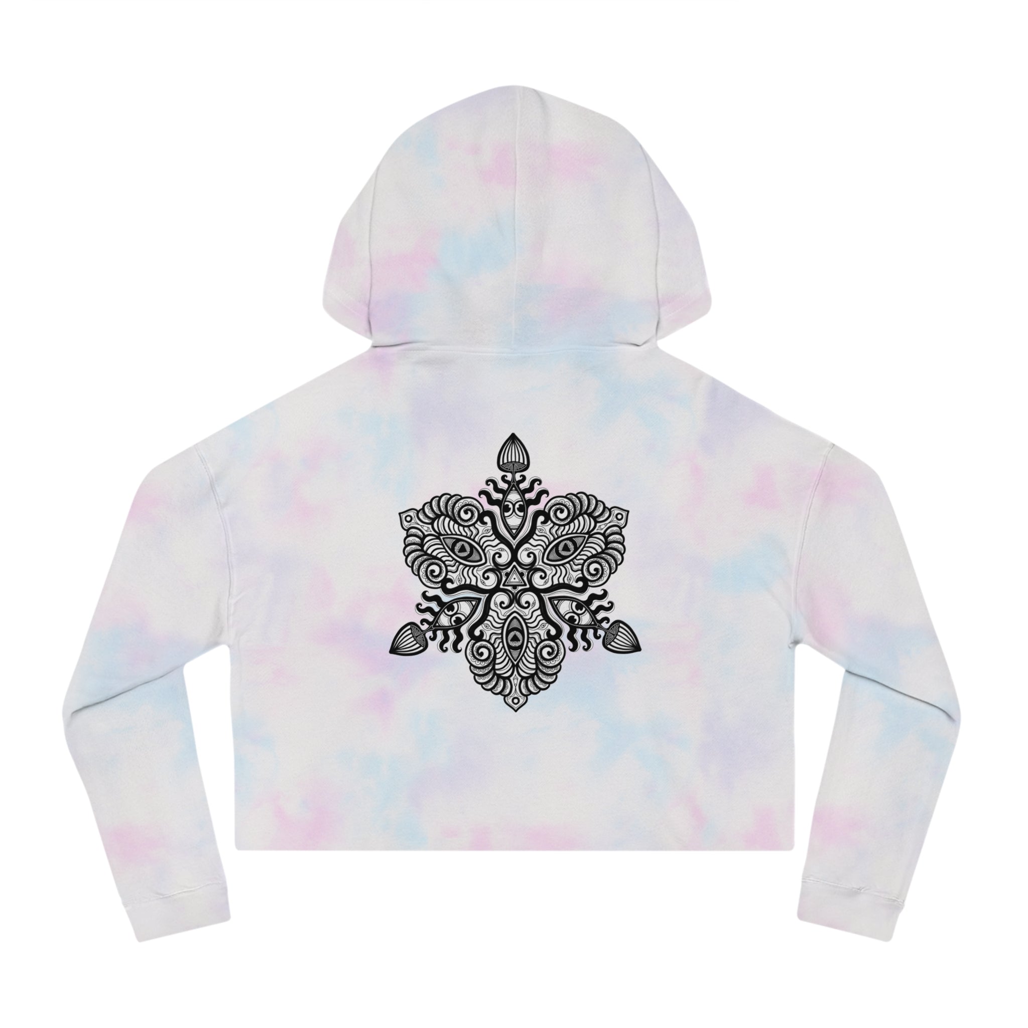 Cropped Hoodie — Boho Mandala Henna Floral Print #h98647