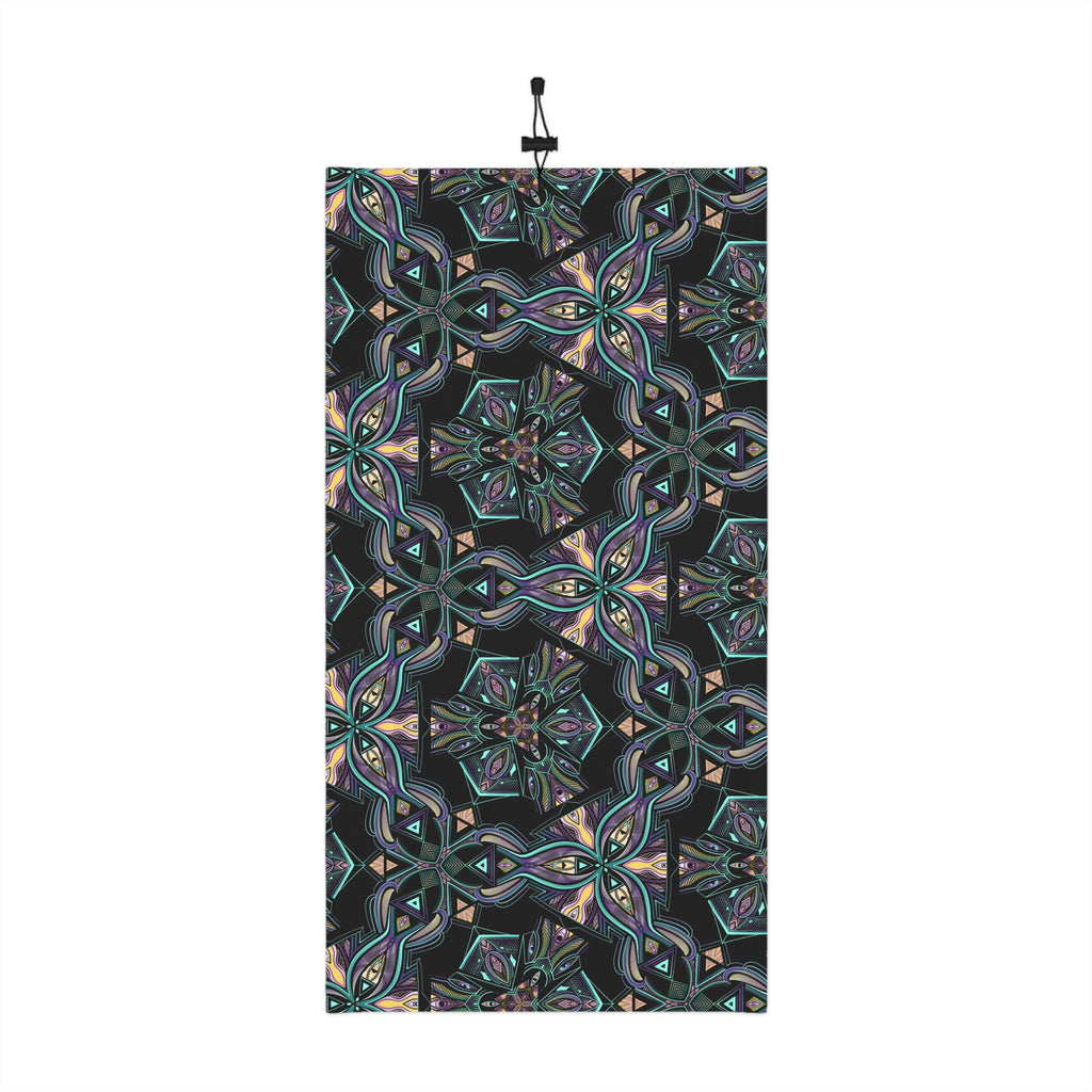 Winter Neck Gaiter — Floral Kaleidoscope Drawstring Face Warmer #sd245725