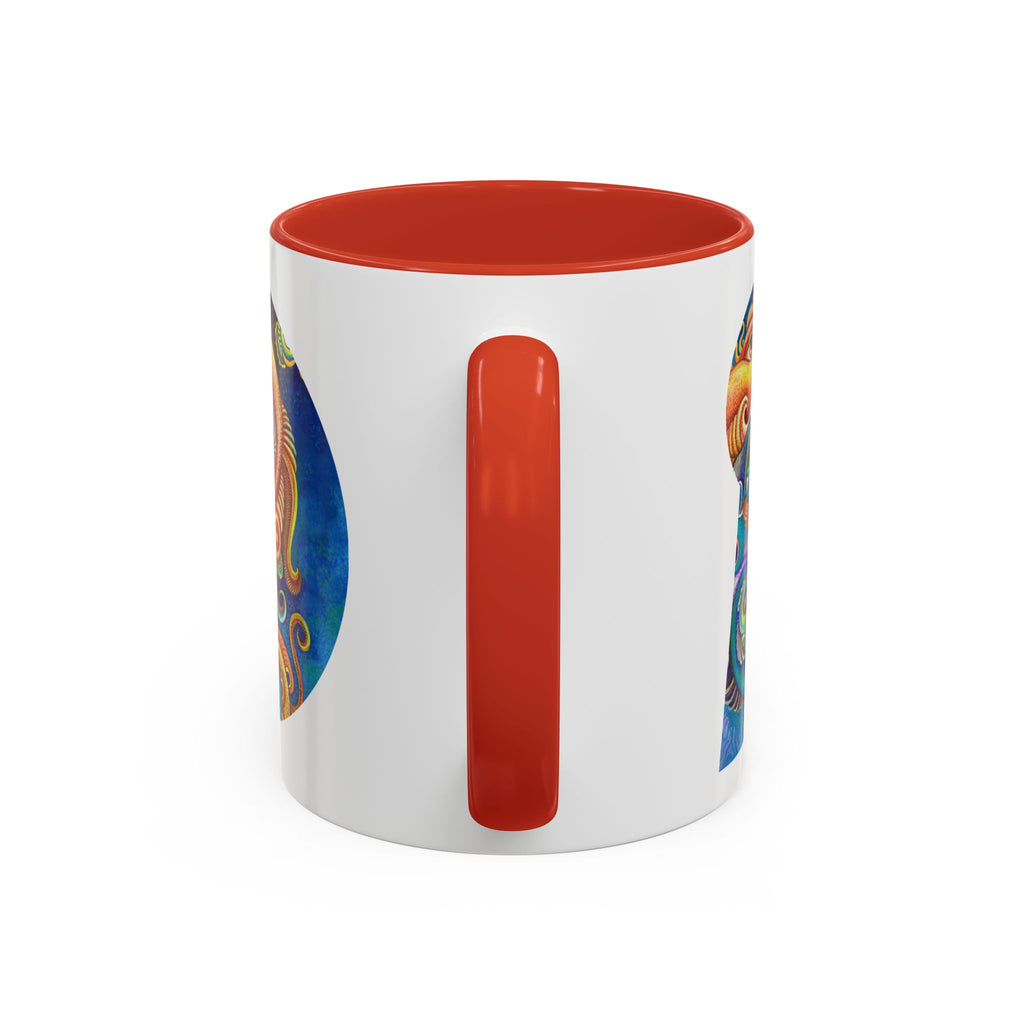 Colorful Abstract Fish Circle Mug | Accent Coffee Mug